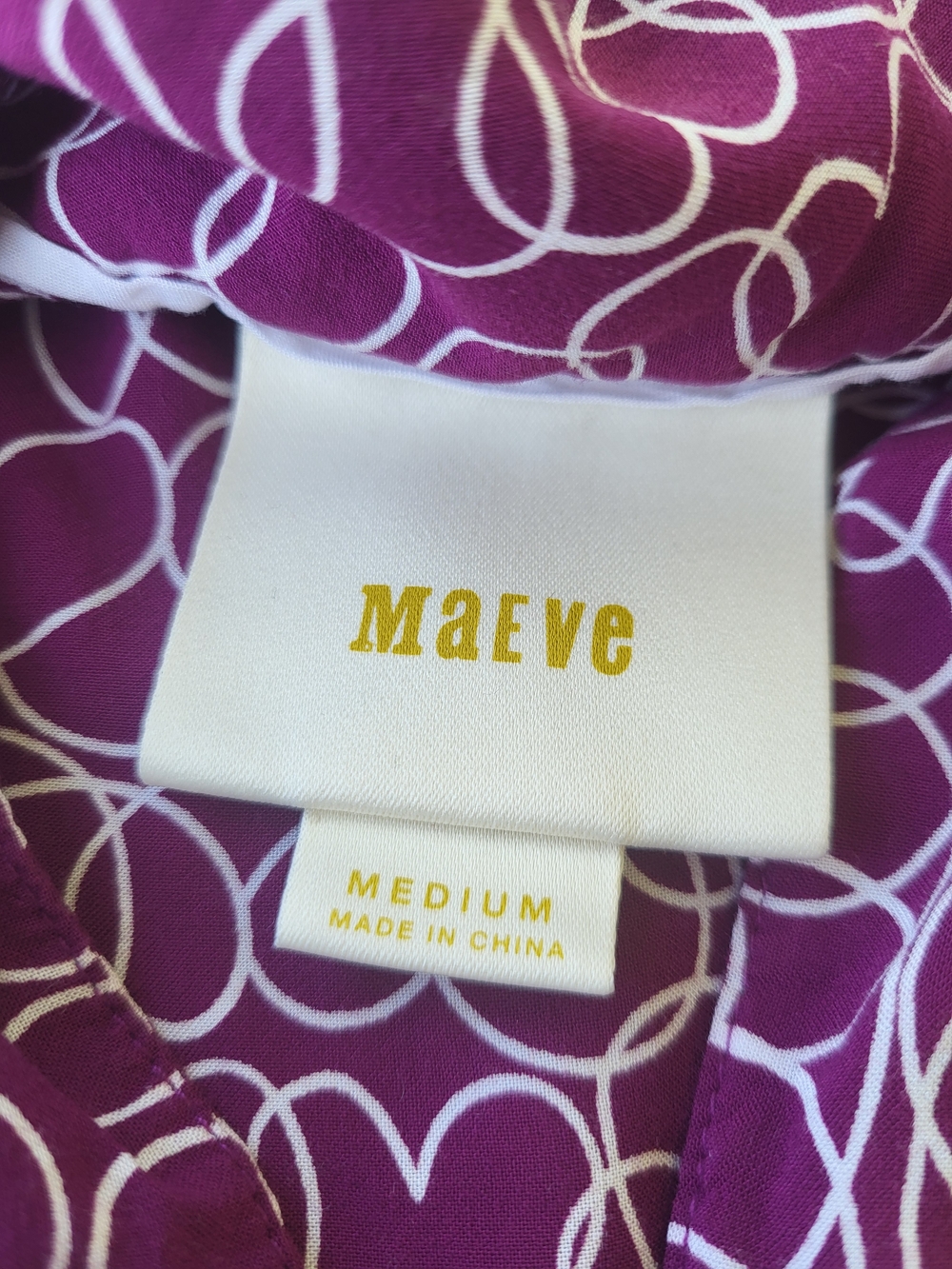 Maeve Purple Printed Button-Front Blouse - Picture 2 of 3